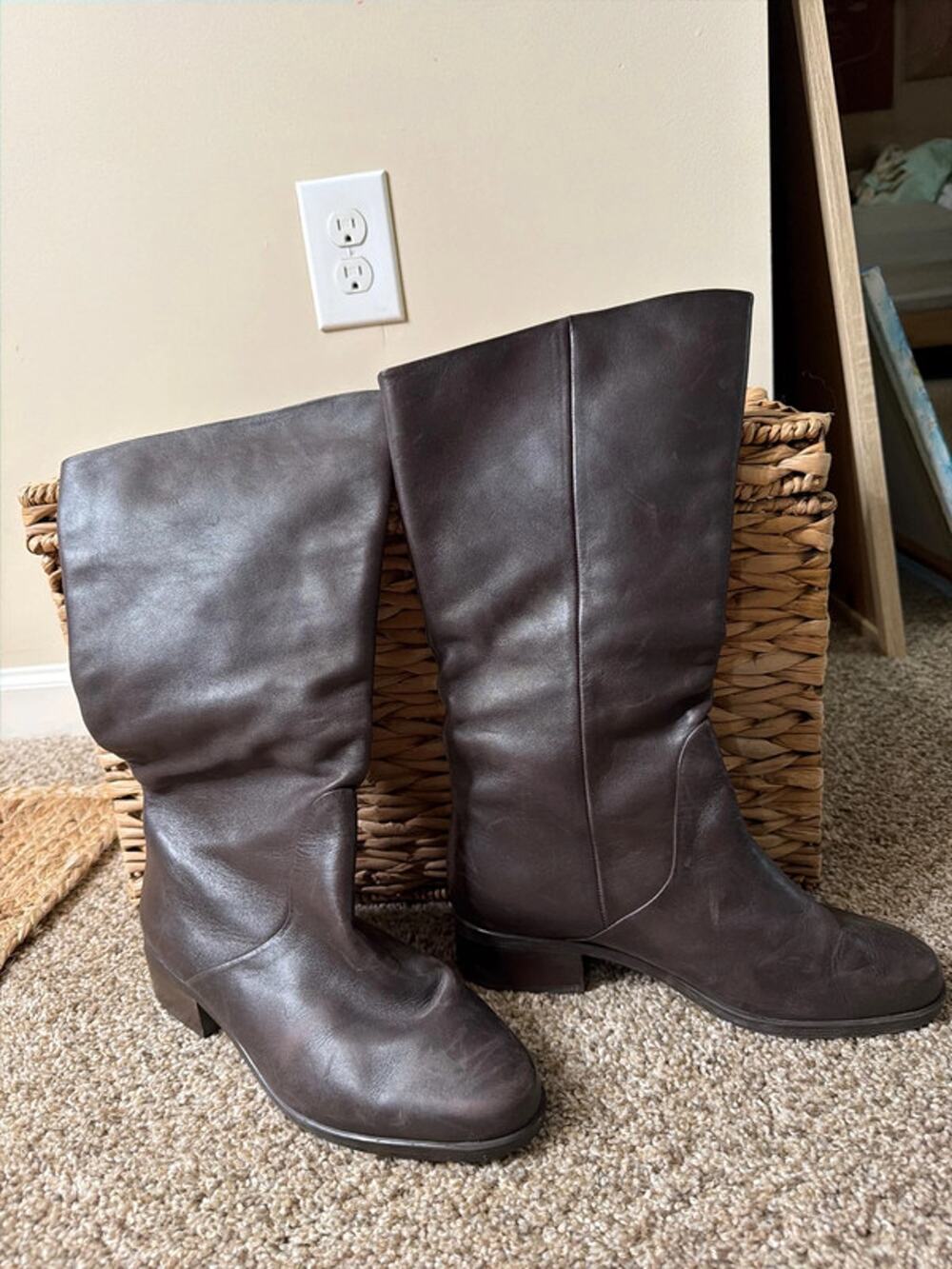 Salinas Brown, leather boots 9w